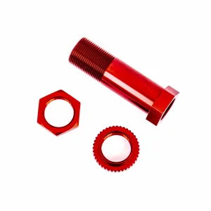 Traxxas Servo saver post/ adjuster nut/ locknut (red-anodised, 6061-T6 aluminium) (1 each)