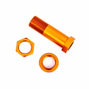 Traxxas Servo saver post/ adjuster nut/ locknut (orange-anodised, 6061-T6 aluminium) (1 each)