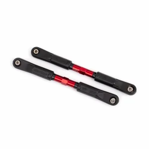 Traxxas Camber links, front, Sledge (TUBES red-anodised, 7075-T6 aluminium, stronger than titanium) (117mm) (2)/ rod ends, assembled with steel hollow balls (4)/ aluminium wrench, 8mm (1)