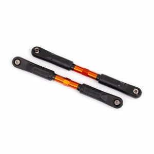 Traxxas Toe links, Sledge (TUBES orange-anodised, 7075-T6 aluminium, stronger than titanium) (120mm) (2)/ rod ends, assembled with steel hollow balls (4)/ aluminium wrench, 8mm (1)