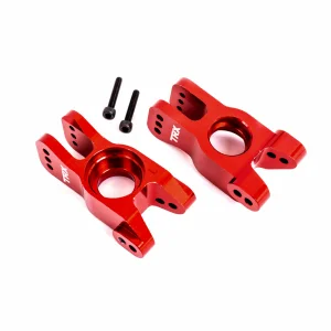 Traxxas Sledge 6061-T6 Aluminium Stub Axle Carriers - Left and Right - Red Anodised