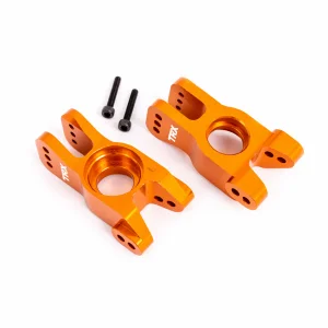 Traxxas Sledge 6061-T6 Aluminium Stub Axle Carriers - Left and Right - Orange Anodised ** CLEARANCE **