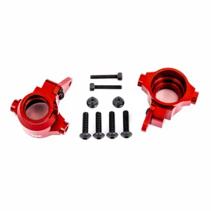 Traxxas Steering blocks, 6061-T6 aluminium (red-anodised), left + right)/ steering block arms (2)