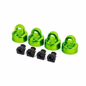 Traxxas Shock caps, aluminium (green-anodised), GT-MAXX Shocks (4) / spacers (4) (for Sledge)