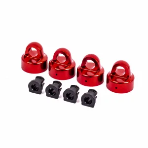 Traxxas Shock caps, aluminium (red-anodised), GT-MAXX Shocks (4) / spacers (4) (for Sledge)