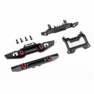 Traxxas Bumper, front (1), rear (1), 6061-T6 aluminium (black-anodised) (assembled with D-rings)/ bumper mounts (front + rear)/ 2.5x8mm BCS (with threadlock) (4) (fits TRX-4M Land Rover Defender)
