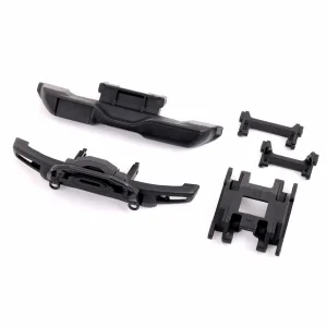 Traxxas Front bumper with winch/ rear bumper/ bumper mounts, front + rear/ centre skidplate