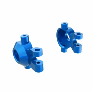 Traxxas Steering blocks, 6061-T6 aluminium (blue-anodised) (left + right)/ 2.5x12mm BCS (with threadlock) (2)/ 2x6mm SS (with threadlock) (4)