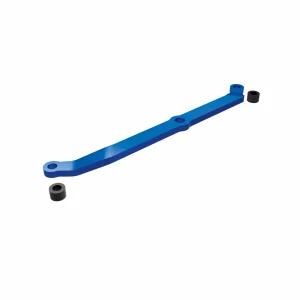 Traxxas Steering link, 6061-T6 aluminium (blue-anodised)/ servo horn, metal/ spacers (2)/ 3x6mm CCS (with threadlock) (1)/ 2.5x7mm SS (with threadlock) (1) ** CLEARANCE **