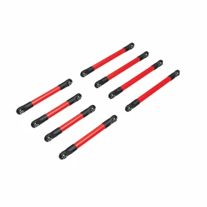 Traxxas Suspension link set, 6061-T6 aluminium (red-anodised) (includes 5x53mm front lower links (2), 5x46mm front upper links (2), 5x68mm rear lower or upper links (4)