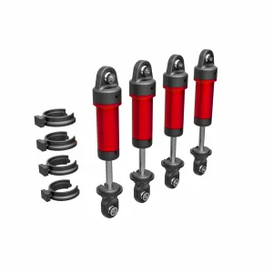 Traxxas Shocks, GTM, 6061-T6 Aluminium (red-anodised) (fully assembled w/o springs) (4)