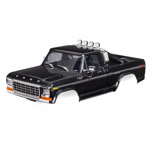 Traxxas Body, Ford F-150 Truck (1979), complete, black (includes grille, side mirrors, door handles, roll bar, windshield wipers, side trim, + clipless mounting) (requires 9834 front + rear bumpers)