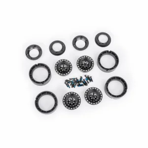 Traxxas Wheels, 1.0, 6061-T6 aluminium (black-anodised) (4)/ 2x8mm BCS (24)