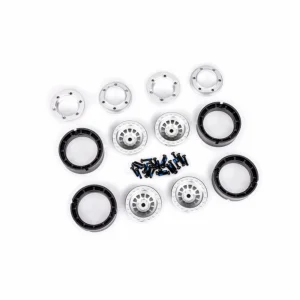 Traxxas Wheels, 1.0, 6061-T6 aluminium (silver-anodised) (4)/ 2x8mm BCS (24)