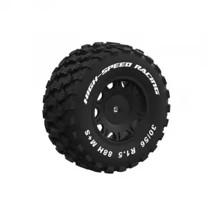 UDI RC Mounted Rubber Tyres On Black Wheels (2)