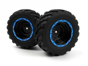 Smyter MT Wheels/Tires Assy (Black/Blue/2pcs) ** CLEARANCE **
