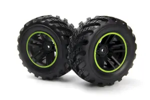 Spryte Wheels/Tires Assembled (Black/Green)