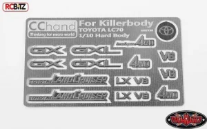 RC4WD Metal Emblems for Toyota Killerbody LC70