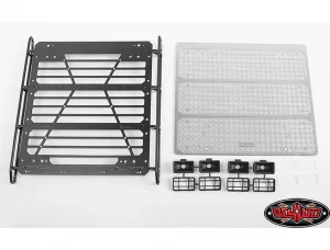 RC4WD Command Roof Rack W/Diamond Plate + 4X Square Lights Traxxas Mercedes-Benz G63 Amg 6X6(B)