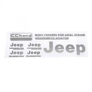 Metal Logo Decal Sheet for Axial 1:10 SCX10 III Jeep (Gladiator/Wrangler) (Silver) RC4WD