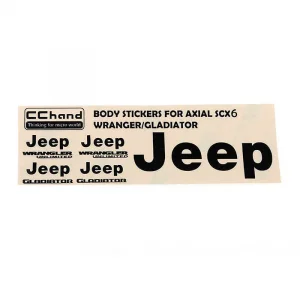 Metal Logo Decal Sheet for Axial 1/6 SCX6 Jeep Wrangler (Black) RC4WD