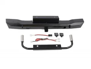 Eon Metal Rear hitch Bumper w/LED and Dual Exhaust for Axial SCX6 JEEP Wrangler JLU RC4WD