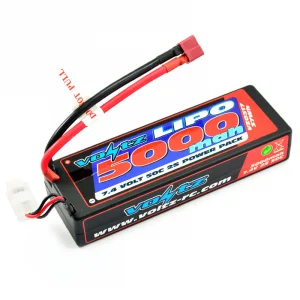 Voltz 5000mAh Hard Case LiPo - 7.4V 2S 50C - Deans