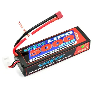 Voltz 5000mAh Hard Case LiPo - 7.4V 2S 50C - Deans
