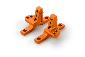 XRay T4 19 Aluminium Upper Clamp With 2 Adj. Roll-Centers (L+R) - Orange