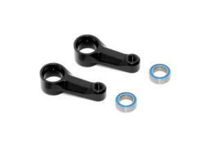 XRay X4 Aluminium Dual Steering Arm - Black Ball-Bearings (2)