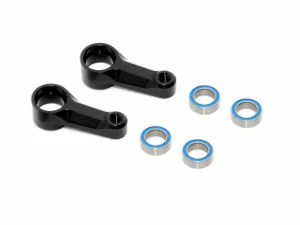 XRay X4 Aluminium Dual Steering Arm - Black Ball-Bearings (2)