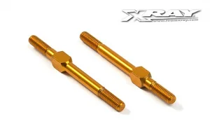 XRay Aluminium Adj. Turnbuckle M3 L/R 39 mm - Orange - Swiss 7075 T6 (2)