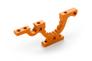 XRay T4F Aluminium Lower Adjustment Bulkhead - Front Right - Orange