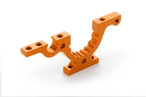 XRay T4F Aluminium Lower Adjustment Bulkhead - Front Left - Orange