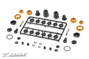 XRay T4 Aluminium Shock Absorber-Set - Orange (2)