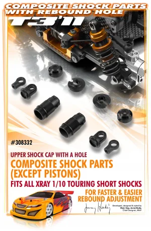 XRay Composite Shock Parts - Rebound Hole - Short
