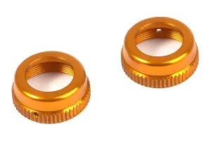 XRay T4 Aluminium Shock Cap-Nut With Vent Hole - Orange (2)