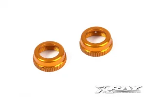XRay T4 Aluminium Shock Cap-Nut With Vent Hole - Orange (2)