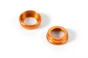 XRay Ulp Aluminium Shock Cap-Nut With Vent Hole - Orange (2)