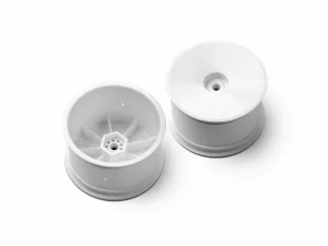 XRay 1:10 Buggy Rear Wheels - 12mm Hex Aerodisk - White - Hard (2)