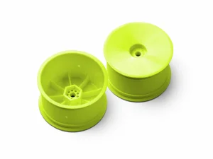 XRay 1:10 Buggy Rear Wheels - 12mm Hex Aerodisk - Yellow - Hard (2)