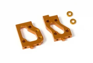 XRay Aluminium Radio Plate Mounts (L+R) - Swiss 7075 T6 - Orange