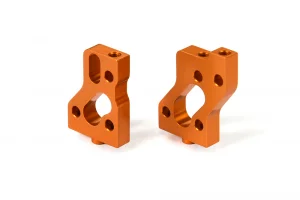 XRay Aluminium Radio Plate Mounts (L+R) - Swiss 7075 T6 - Orange