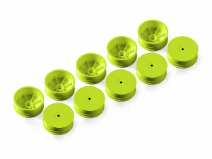 XRay 1:10 Buggy 4WD Front Wheels - 12mm Hex Aerodisk - Yellow - Hard (10 Pack)