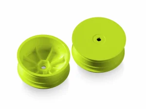 XRay 1:10 Buggy 4WD Front Wheels - 12mm Hex Aerodisk - Yellow - Hard (2)