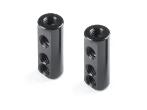 XRay X12 Aluminium Servo Mount - Fixed And Floating - Black (2)