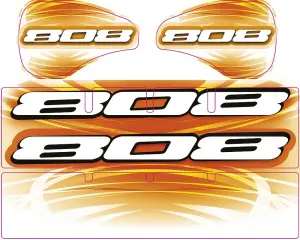 XRay XB808 Wing Sticker - Die-Cut - White