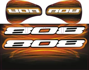 XRay XB808 Wing Sticker - Die-Cut - Black