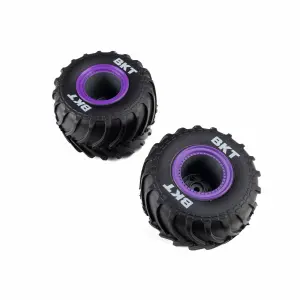 MT Tires - Purple Beadlock - Pre-Mounted (2): Mini LMT