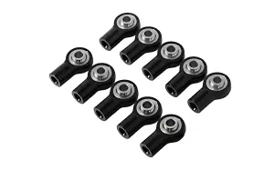 RC4WD M3 Short Straight Aluminium Rod Ends (Black) (10)